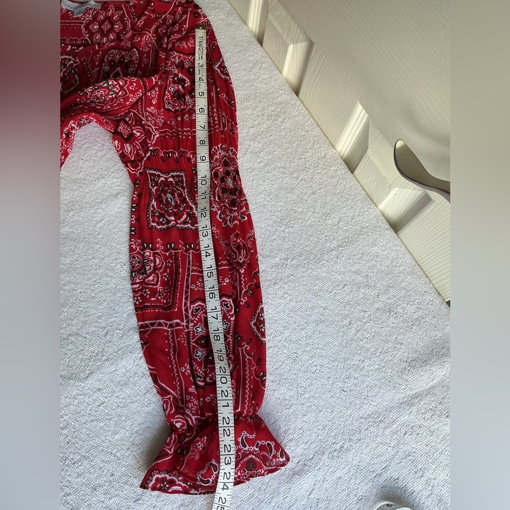 KEREN hart Red Paisley Blouse SzM - Picture 8 of 9